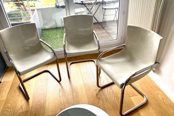 3 chaises Gautier design vintage