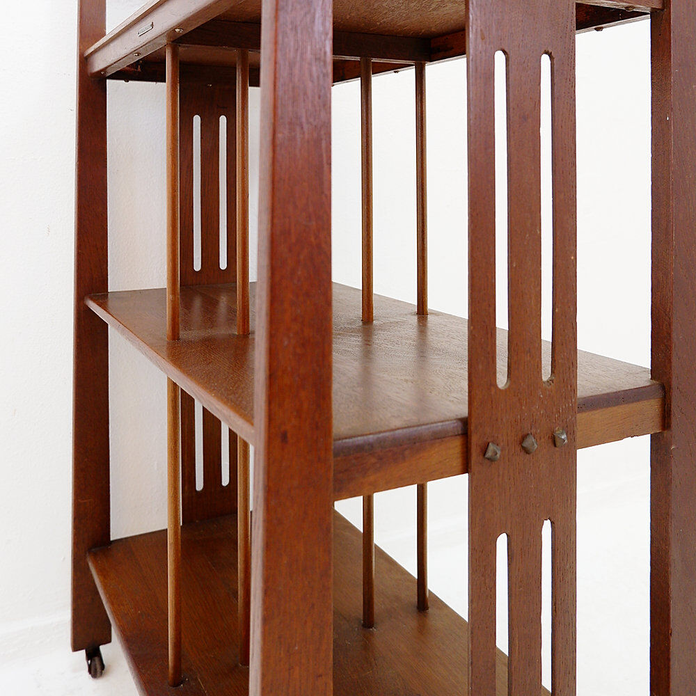 Art Deco shelf - Magazine rack on wheels