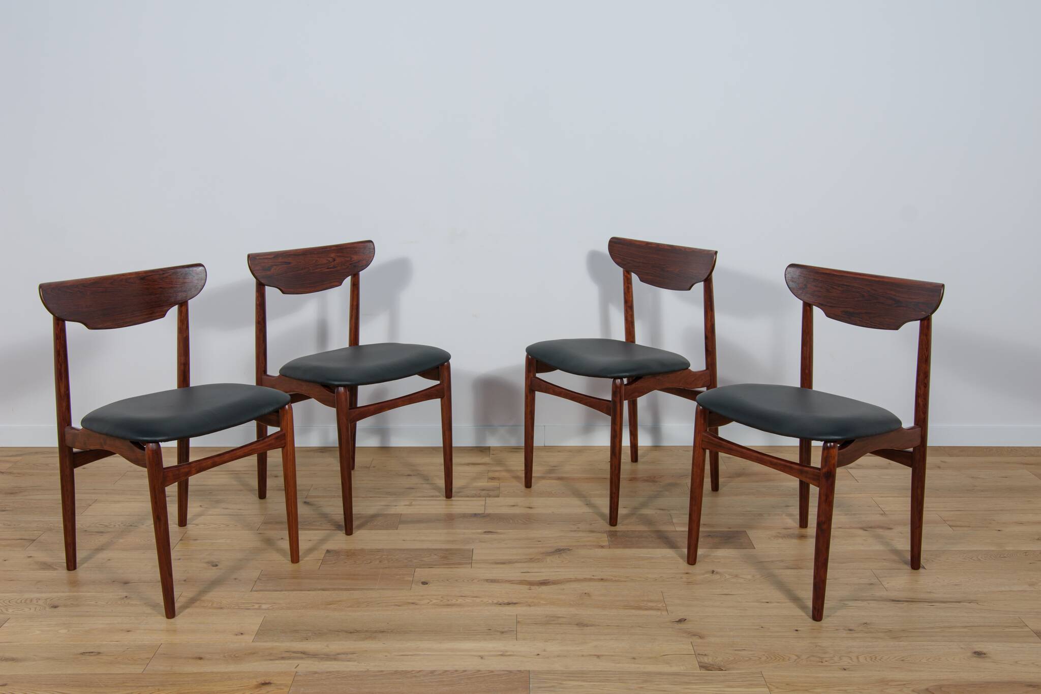 Chaises mid-century en palissandre, danemark, set de 4