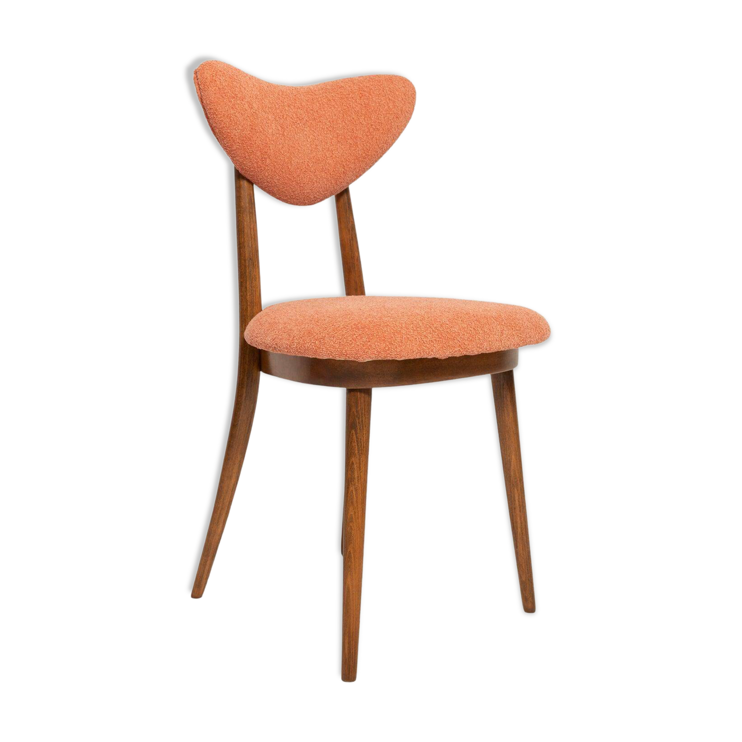 Vintage Heart Chair in Orange Velvet, Europe, 1960s
