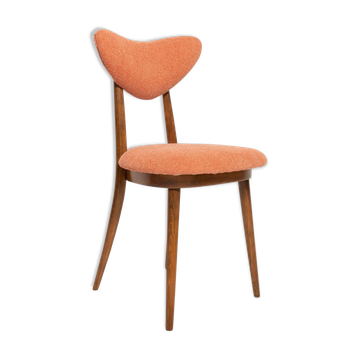 Vintage Heart Chair in Orange Velvet, Europe, 1960s