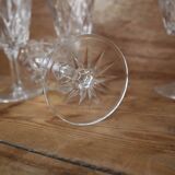 Set of 6 Harlequin water glasses in Reims crystal glass 1950