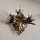 Vintage Florentine floral hand-forged silver-plated 3-light flush mount from Banci Firenze, Italy, Florence 1960s, set of 5