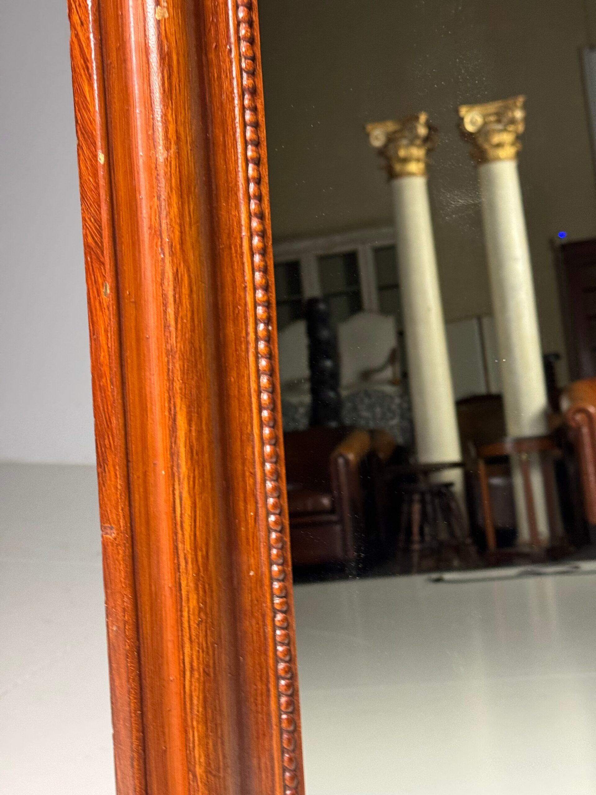 Faux bois antique mirror
