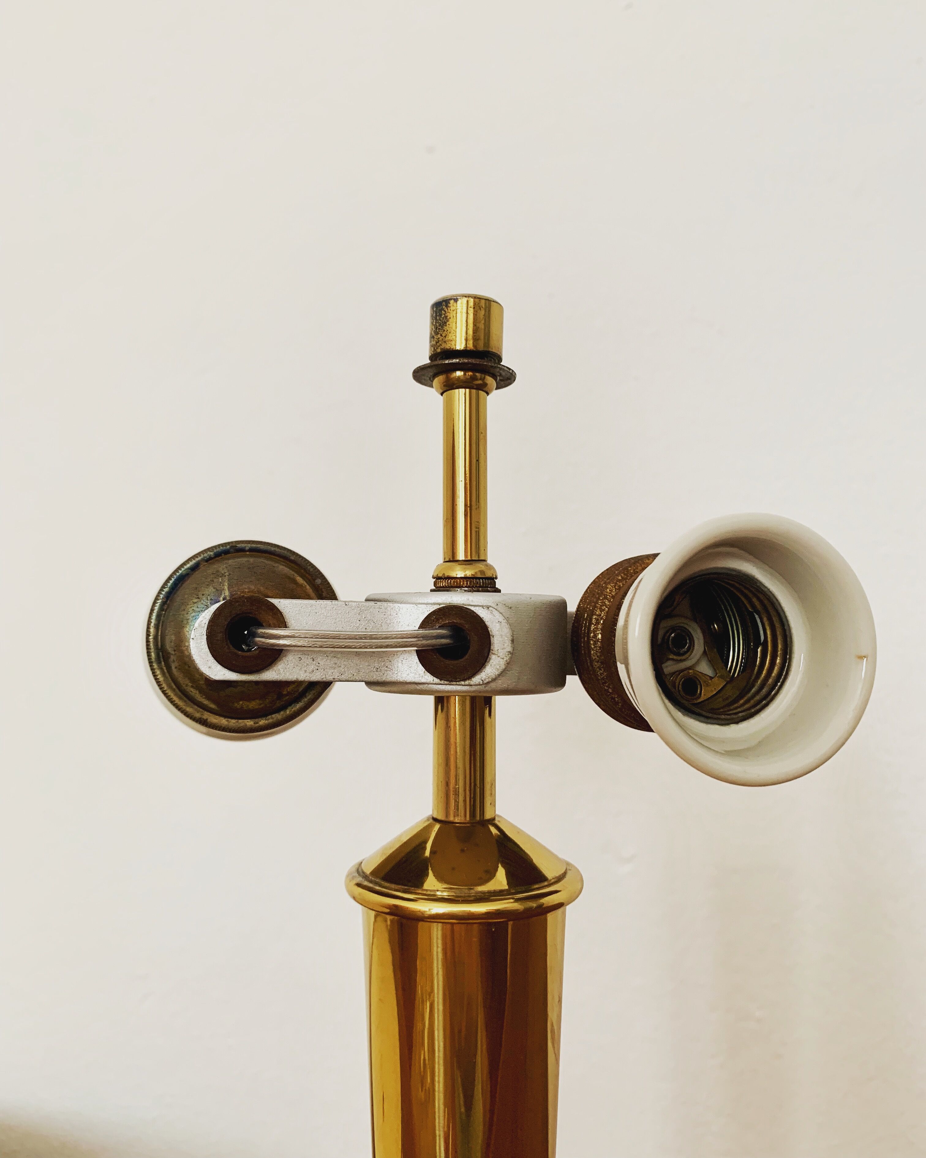 Magnificent large Mid Century Modern brass table lamp