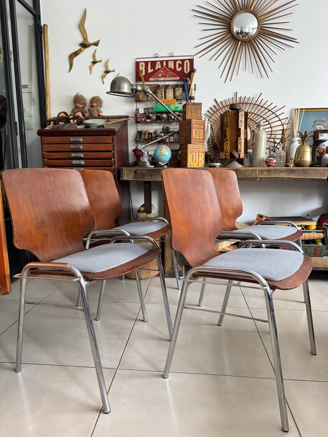 Lot de 4 chaises Pagholz vintage
