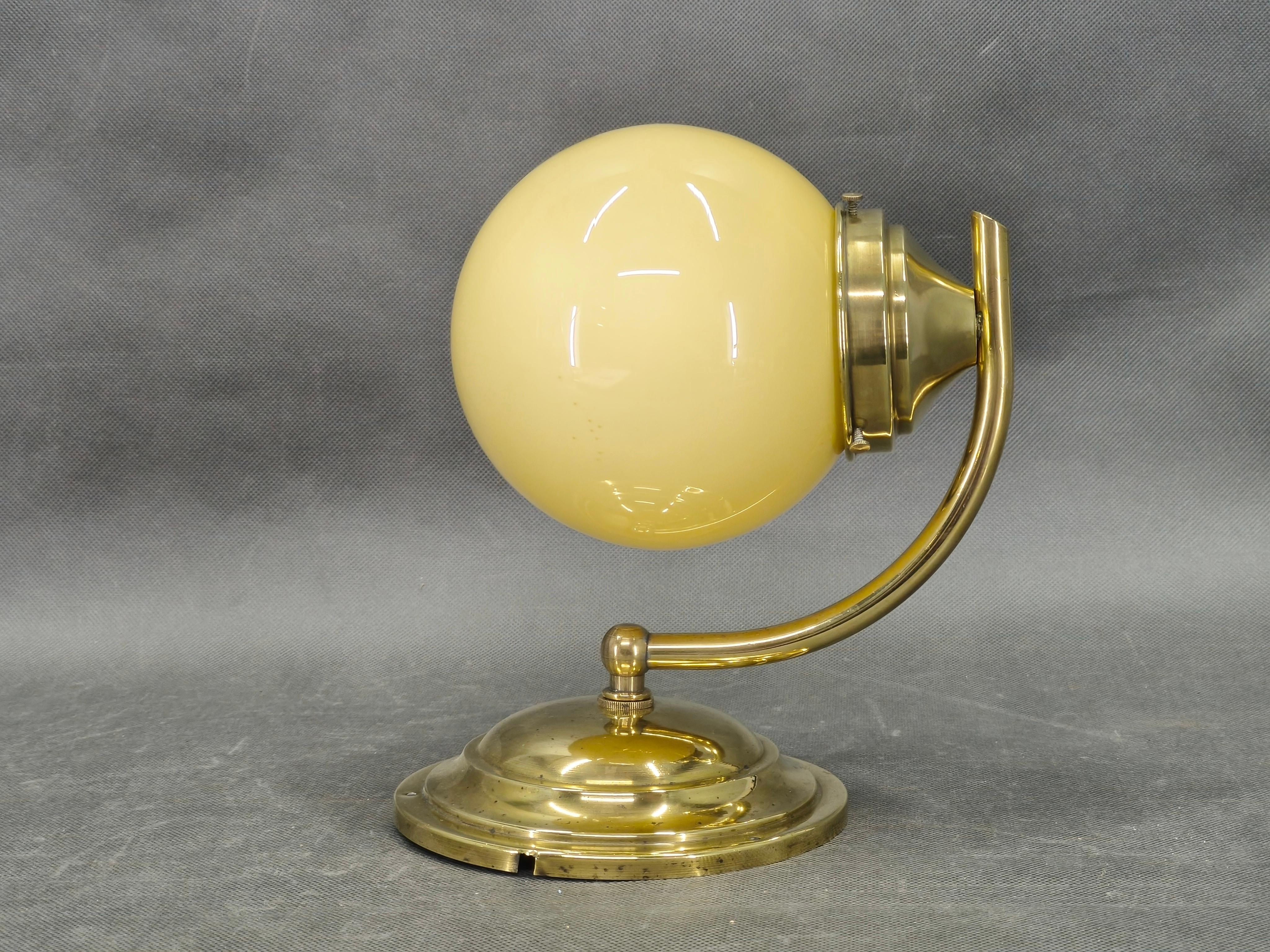 Czech Art Deco Brass and Champagne Glass Wall Light 1930s