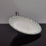 Plat creux ancien en porcelaine opaque de Gien terre de fer décor vert