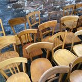 Lot of 50 mismatched bistro chairs french Restaurant THonet curved wood