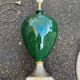 1960s lamp in green lacquered ceramic