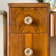 7-drawer wooden dressing table with beveled mirror 1950s