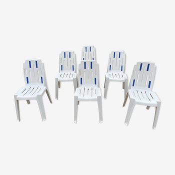 6 chaises de jardin de Pierre Paulin