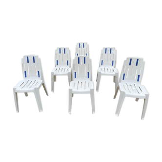 6 chaises de jardin de Pierre Paulin