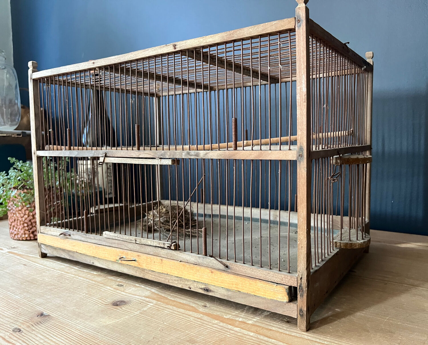 Wooden bird cage