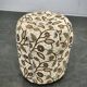 Art Deco Floral Upholstered Pouf Ottoman, Czechoslovakia, 1940s