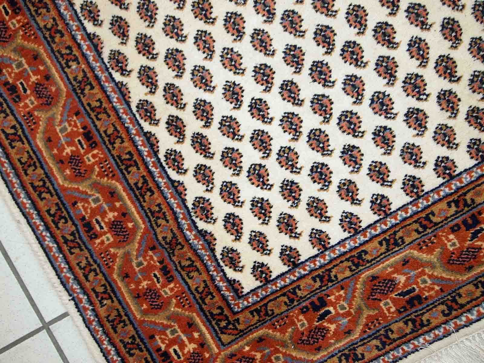 Vintage Indian Carpet Seraband handmade 122cm x 175cm 1980s, 1C519
