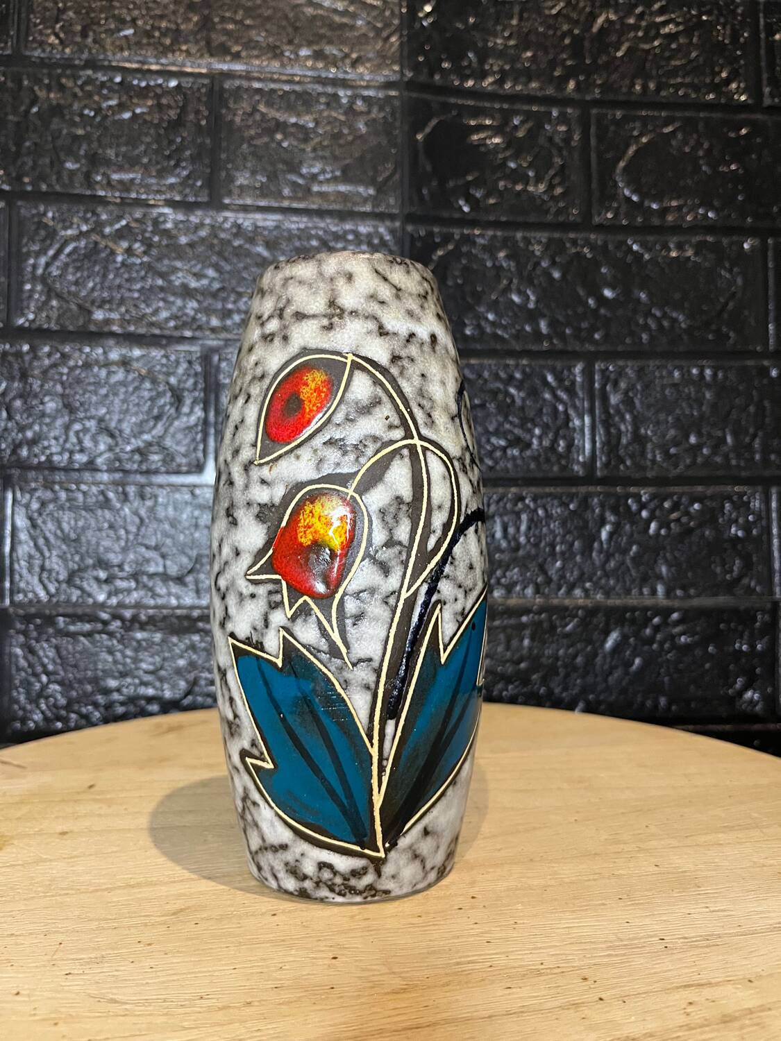 Ceramic vase with flower decor