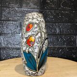 Ceramic vase with flower decor