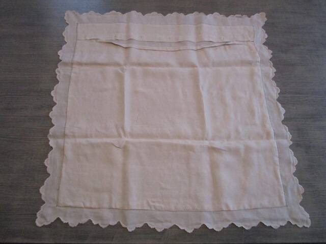 Antique embroidered/monogrammed pillowcase: 75x75cm