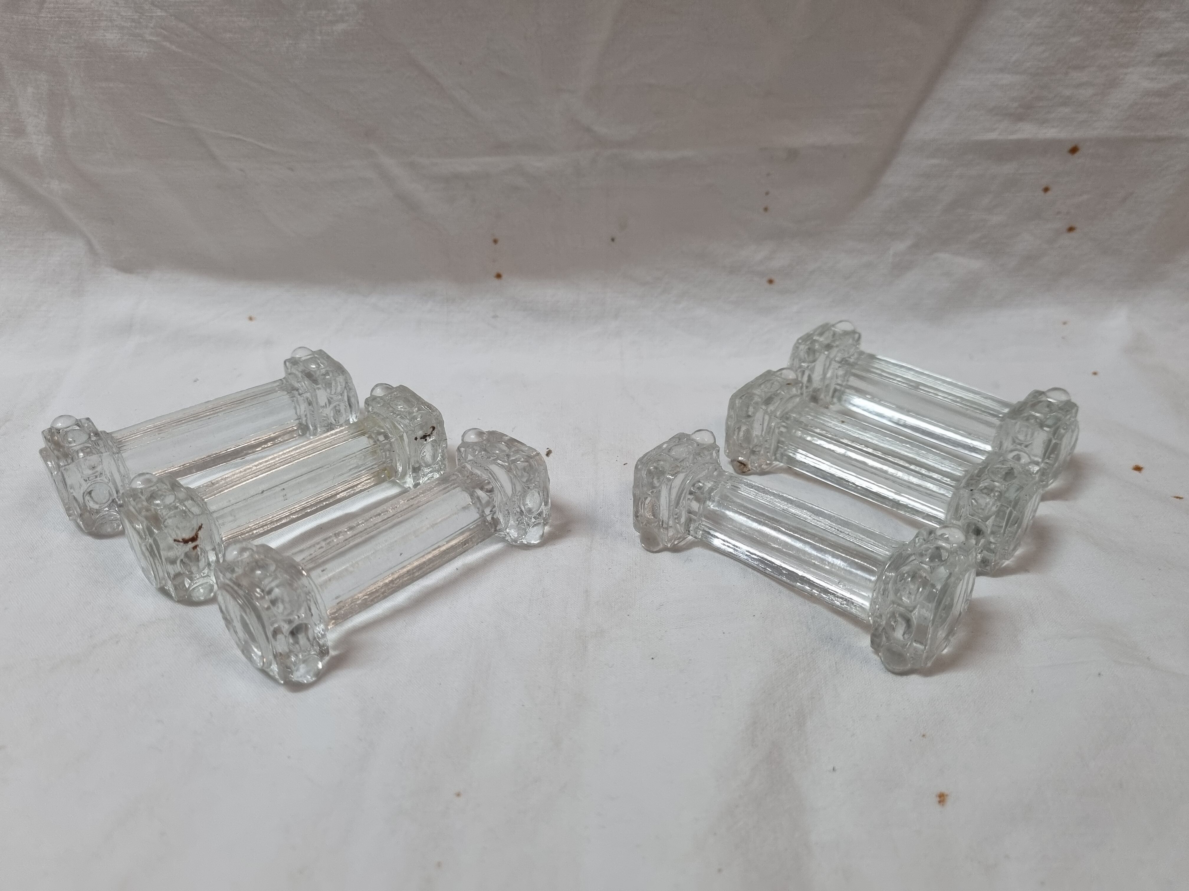 6 glass knife holders from 1980
