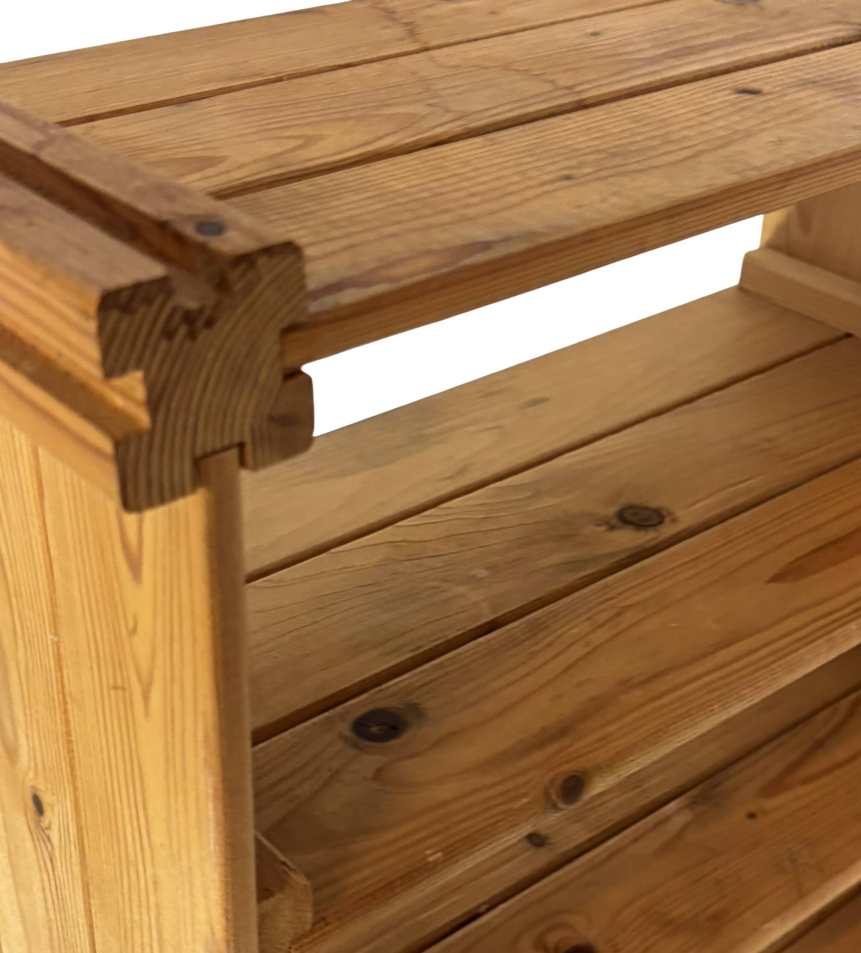 Vintage Wall shelf rack Pine wood 70s minimalist design