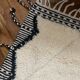 Moroccan Berber carpet beni Ouarain zanafi white and black diamonds 160x250cm