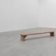 Banc bas rustique français en bois massif de style wabi wabi, vers 1880