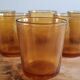 Set of 6 amber water glasses