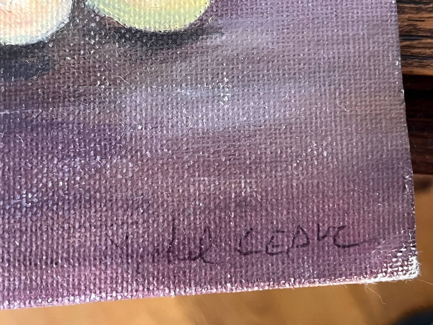 Painting: oil on cardboard - Still life with grapes