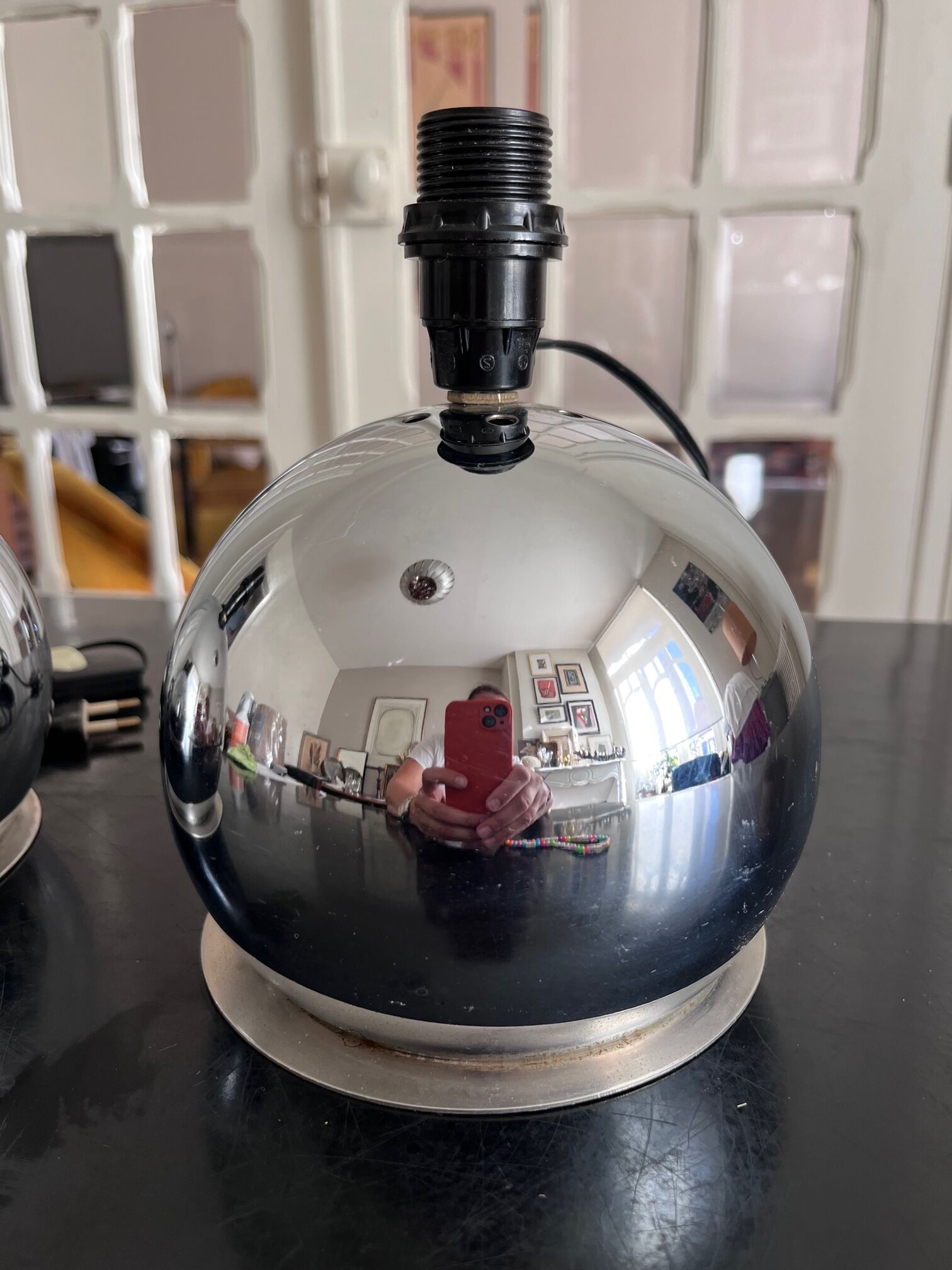 Pair of chrome lamps 1970