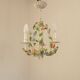 Romantic Vintage Italian Metal 3 Light Cage Chandelier Circa 1930s/40s