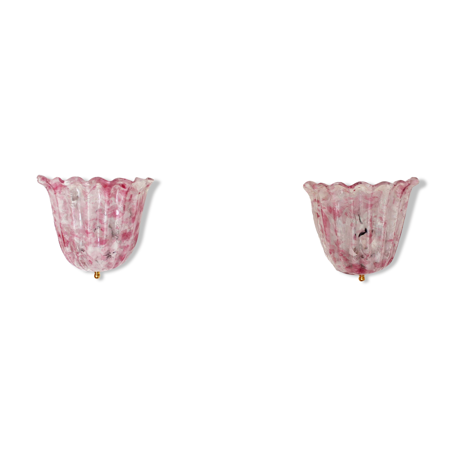 Pair of Italian Murano glass wall lights by Novaresi Milano