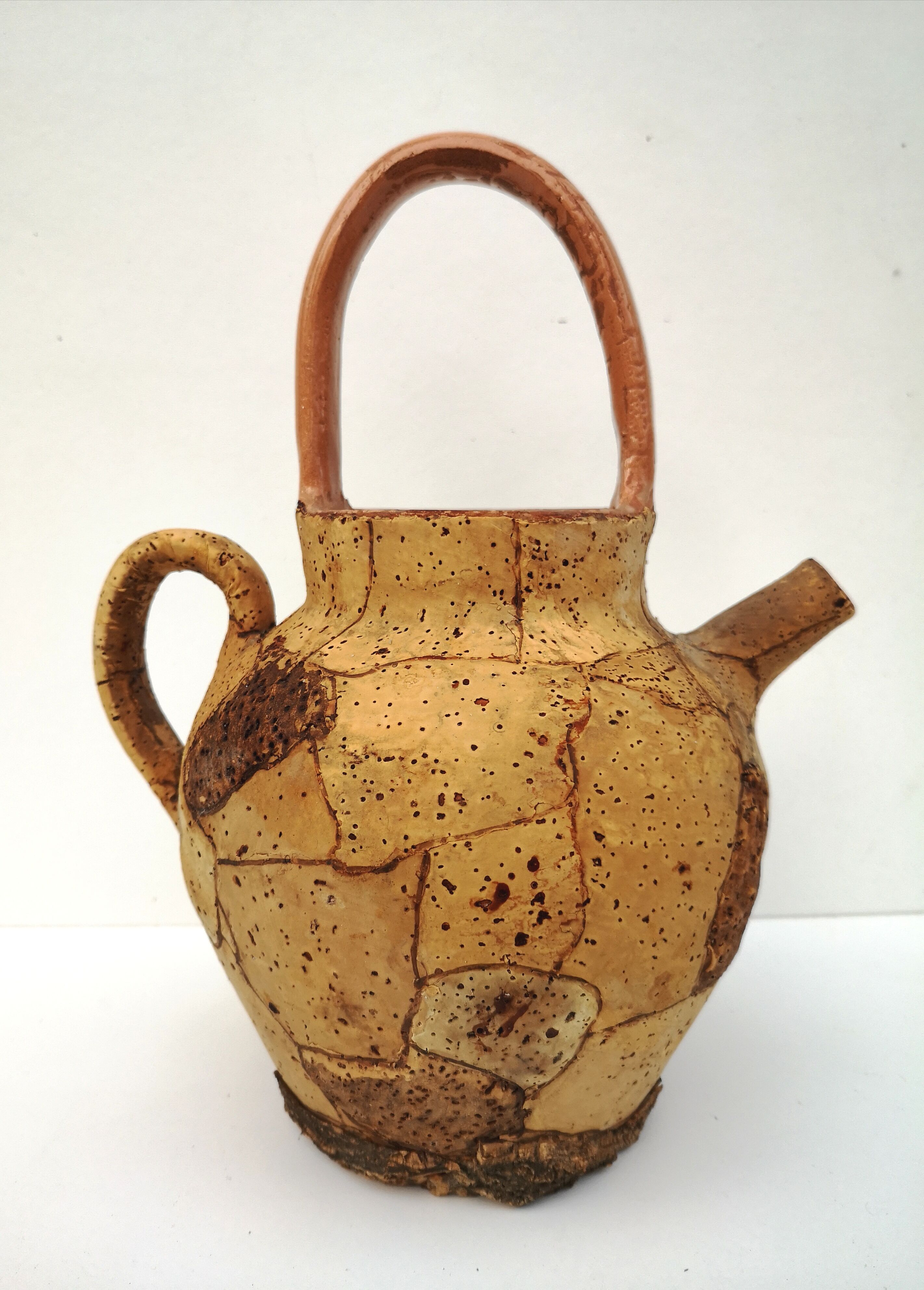 Gargoulette, terracotta jug and cork