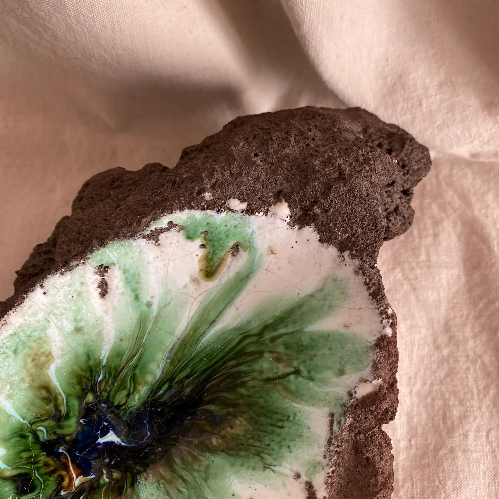 Lava stone enamelled catchall, 1970s