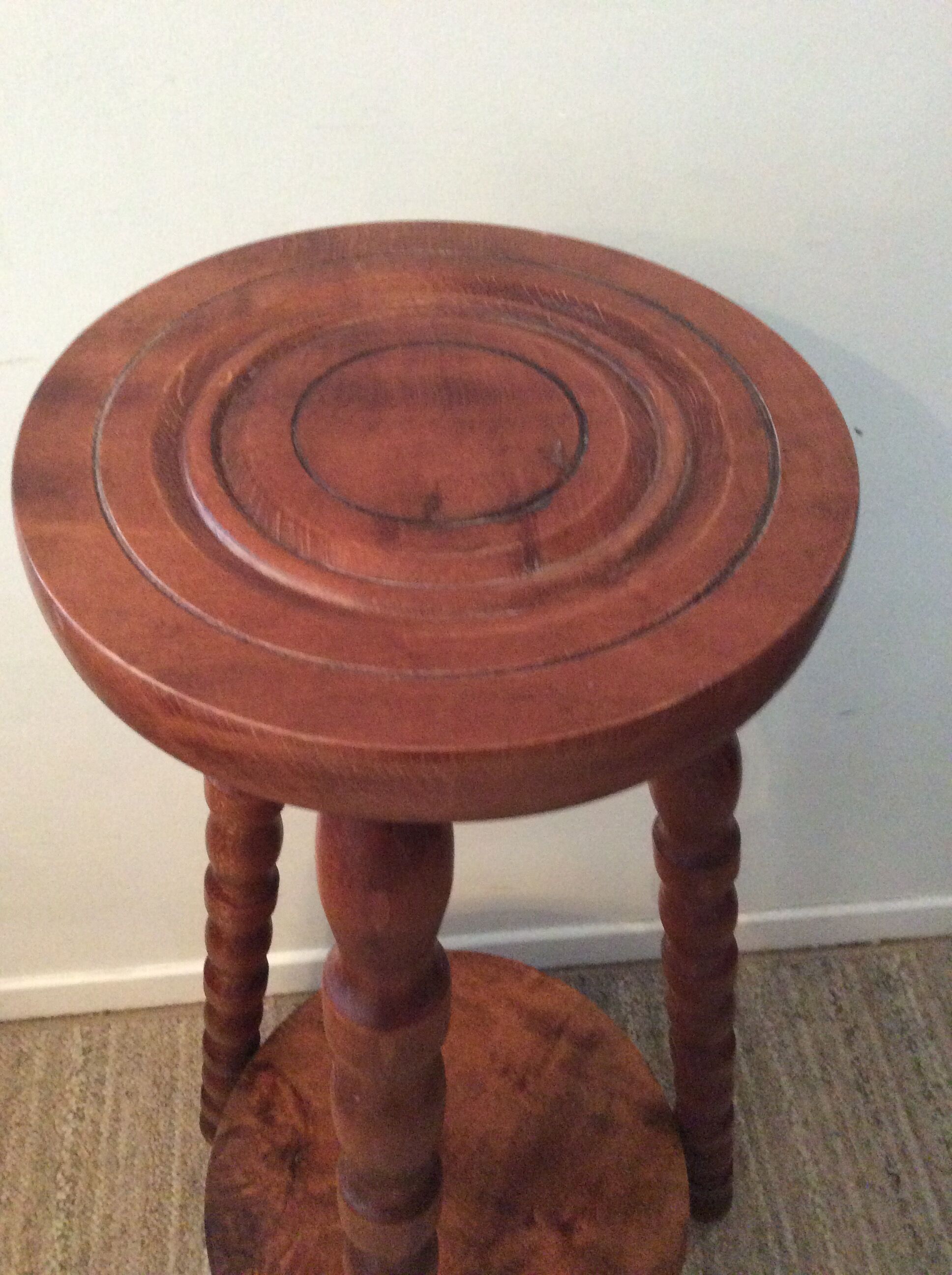 Scandinavian plant holder in solid wood turned from the 60s and 70s