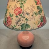 Charolles faience lamp in pink by Jacques Molin, France circa 1970.