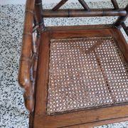 Asian canine armchair in wood in imitation of bamboo