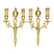 Pair of large Louis XVI style wall lights from the 19th century - gilded bronze