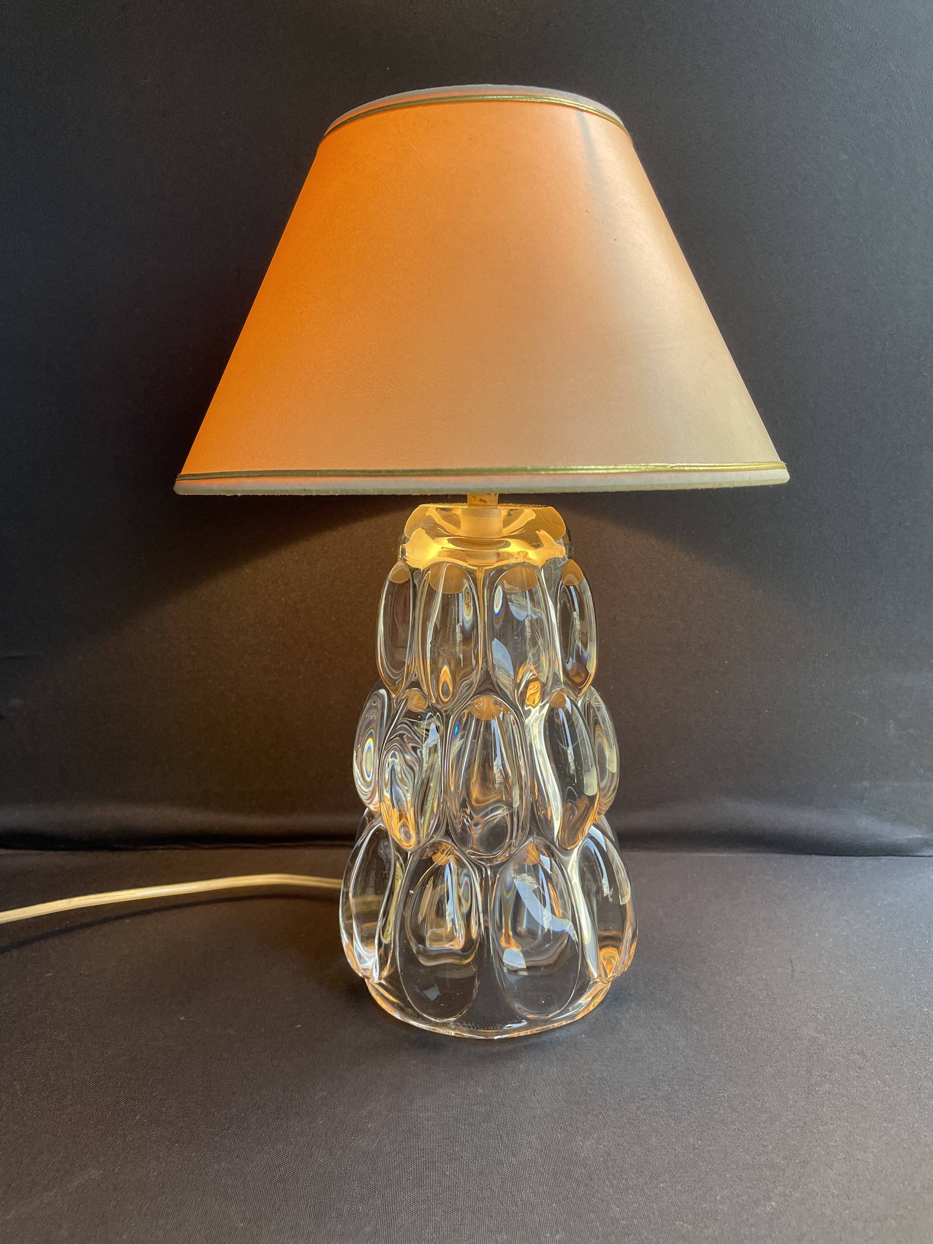 Schneider Glassworks - Important Lamp Foot - Molded Crystal - Conical with Godrons