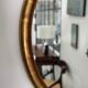 Oval mirror with gilded wood, Napoleon III medallion.