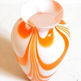 Vase Murano orange de Carlo Moretti Années 70 Hauteur 36 cm
