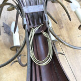 Gold metal reeds flowering wall light