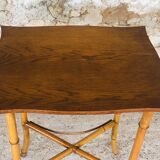 Large vintage side table in bamboo and rattan, circa 1930's