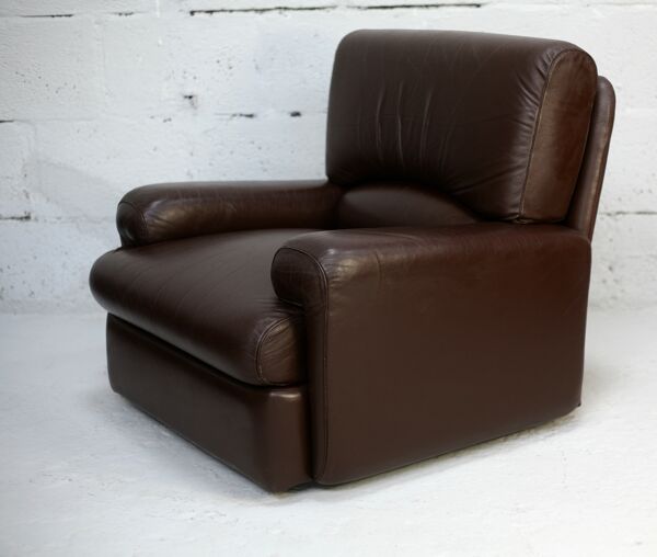 Canapé 3 places et fauteuil cuir, Steiner, France, circa 1970