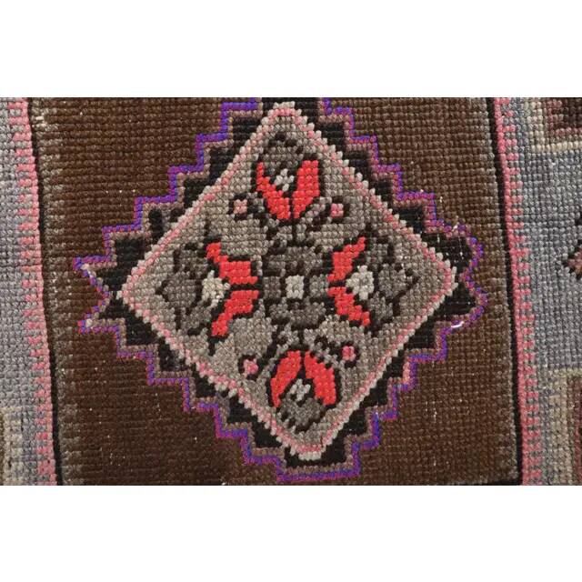 Vintage Turkish Oushak Handmade Wool Cotton Brown Runner Rug 56x235
