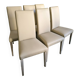 Set of 6 Italian chairs in two-tone leather