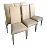 Série de 6 chaises italienne en cuir bicolore