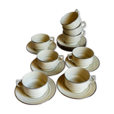 Huit tasses à café porcelaine fine Tchécoslovaque ART-DÉCO années 40