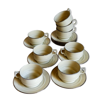 Eight cups of coffee fine porcelain Czechoslovakia ART-DECO 40s