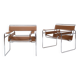 Paire de fauteuils Wassily de Marcel Breuer en cuir cognac